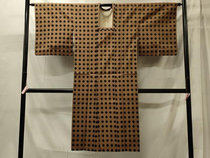 平和屋着物＃道行コート　雨コート　単衣　水玉　ロング丈　正絹　逸品　CABJ5567in