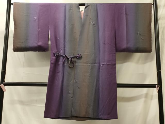 平和屋着物＃道中着　総刺繍　吹き寄せ文　暈し染め　ロング丈　正絹　逸品　未使用　CABJ5569in