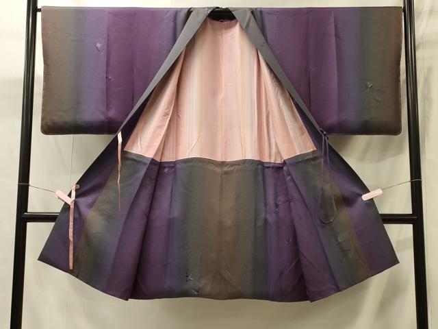 平和屋着物＃道中着　総刺繍　吹き寄せ文　暈し染め　ロング丈　正絹　逸品　未使用　CABJ5569in