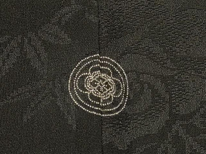 平和屋着物＃羽織　花菱地紋　黒地　金銀彩　正絹　逸品　CABJ5570in