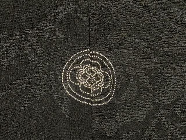 平和屋着物＃羽織　花菱地紋　黒地　金銀彩　正絹　逸品　CABJ5570in