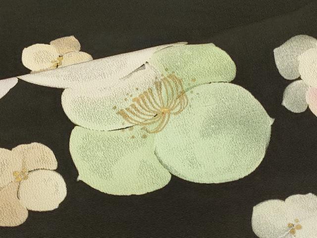 平和屋着物＃道行コート　ろうけつ染め　舞花文　黒地　金彩　正絹　逸品　未使用　CABJ5571in