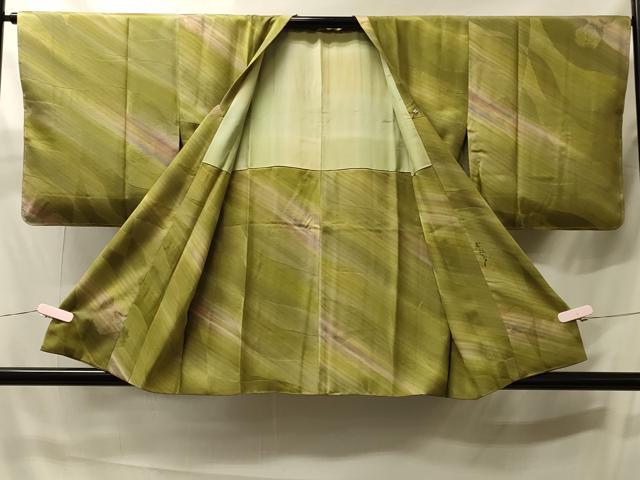 平和屋着物＃道行コート　斜線文　暈し染め　正絹　逸品　未使用　CABJ5573in