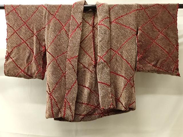 平和屋着物＃羽織　仮絵羽　総絞り　湯のし前　幾何学文様　正絹　逸品　未使用　CABJ5574in