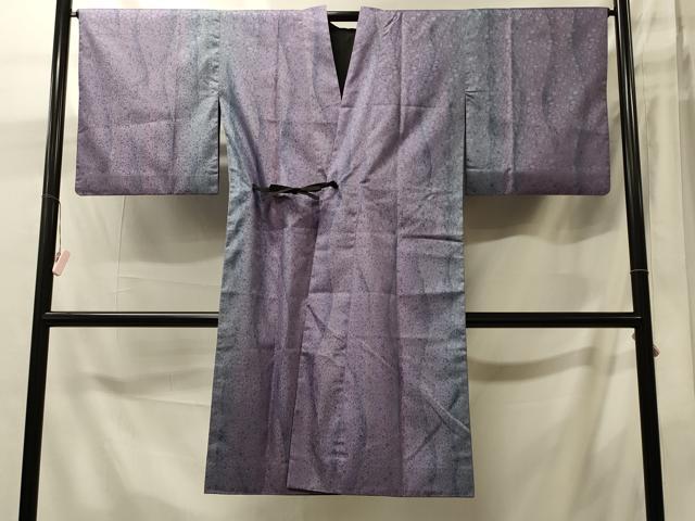 平和屋着物＃道中着　リバーシブル　変わり間道　暈し染め　黒地　ロング丈　正絹　逸品　CABJ5575in