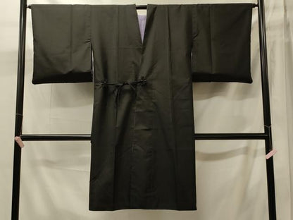 平和屋着物＃道中着　リバーシブル　変わり間道　暈し染め　黒地　ロング丈　正絹　逸品　CABJ5575in