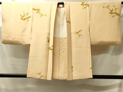 平和屋着物＃羽織　地紋起こし　枝花文　正絹　逸品　CABJ5579in