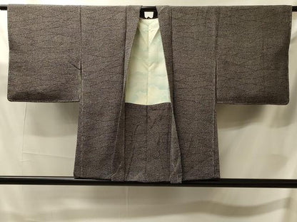 平和屋着物＃羽織　芝文　大小あられ　黒地　正絹　逸品　未使用　CABJ5580in