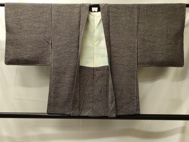 平和屋着物＃羽織　芝文　大小あられ　黒地　正絹　逸品　未使用　CABJ5580in