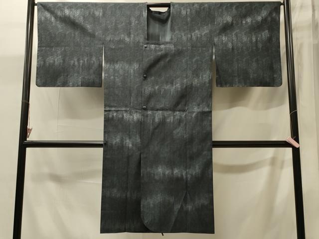 平和屋着物＃道行コート　リバーシブル　更紗花地紋　ロング丈　正絹　逸品　CABJ5582in