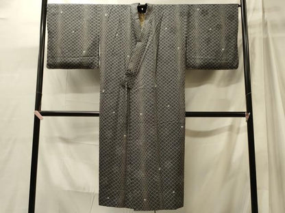 平和屋着物＃道中着　菱文　正絹　逸品　未使用　CABJ5583in