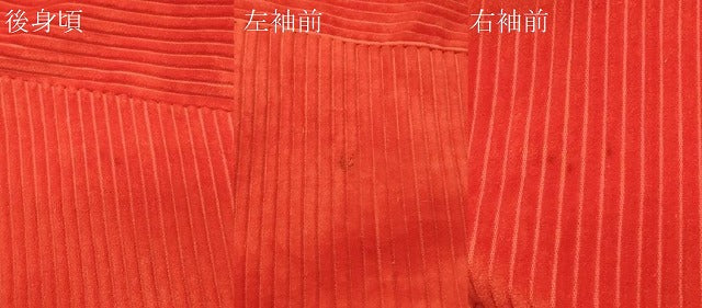 平和屋着物＃和装コート　縞　紅緋色　CABJ5585in
