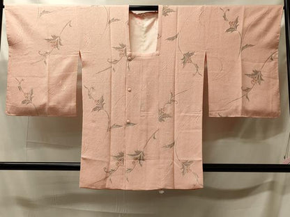 平和屋着物＃道行コート　地紋起こし　草花文　正絹　逸品　未使用　CABJ5586in