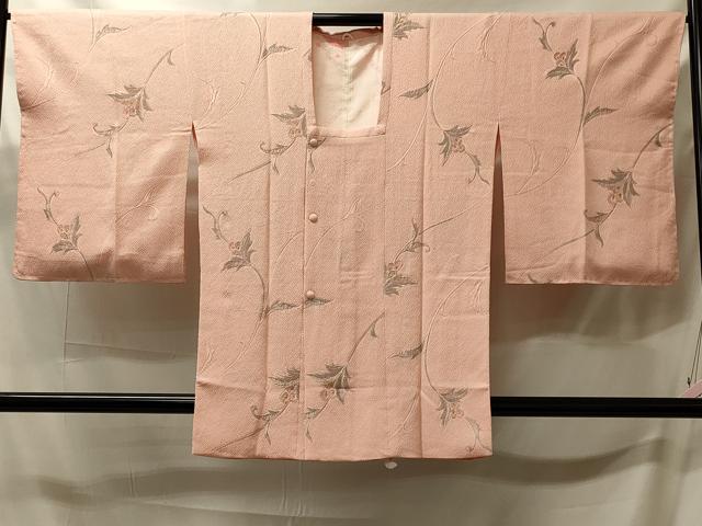 平和屋着物＃道行コート　地紋起こし　草花文　正絹　逸品　未使用　CABJ5586in
