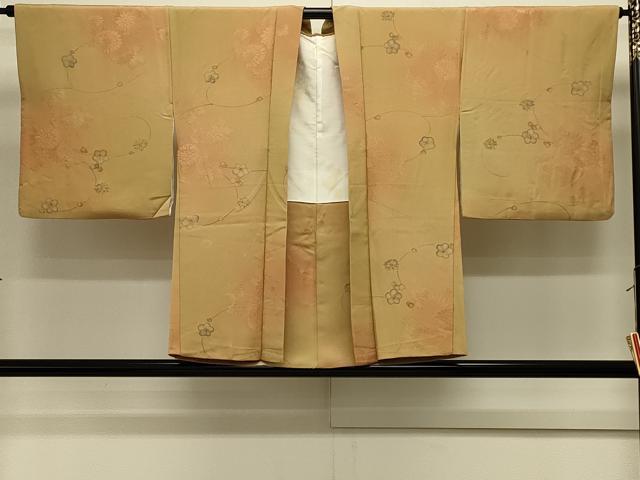 平和屋着物＃羽織　地紋起こし　枝花文　暈し染め　正絹　逸品　CABJ5592in