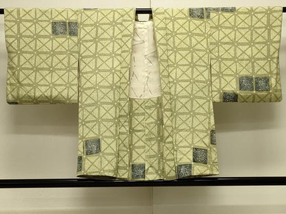 平和屋着物＃羽織　格子花文　正絹　逸品　CABJ5594in