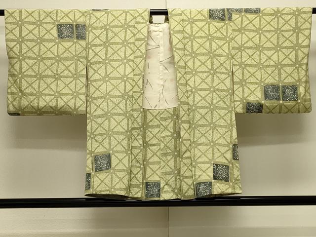 平和屋着物＃羽織　格子花文　正絹　逸品　CABJ5594in