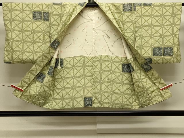 平和屋着物＃羽織　格子花文　正絹　逸品　CABJ5594in