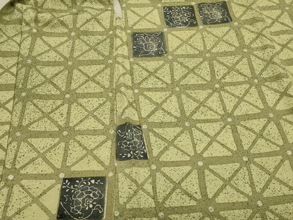 平和屋着物＃羽織　格子花文　正絹　逸品　CABJ5594in