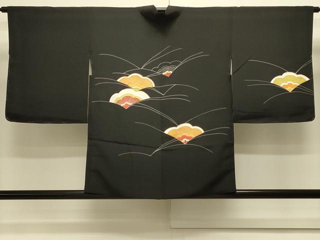 平和屋着物＃羽織　駒刺繍　舞花文　黒地　正絹　逸品　未使用　CABJ5596in