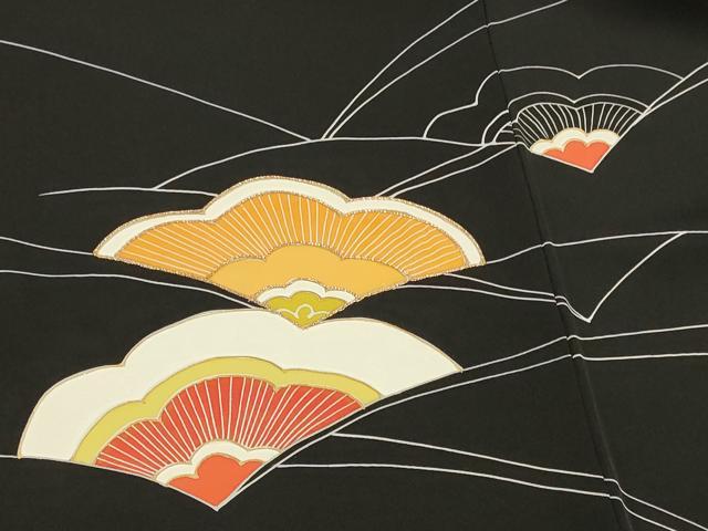 平和屋着物＃羽織　駒刺繍　舞花文　黒地　正絹　逸品　未使用　CABJ5596in