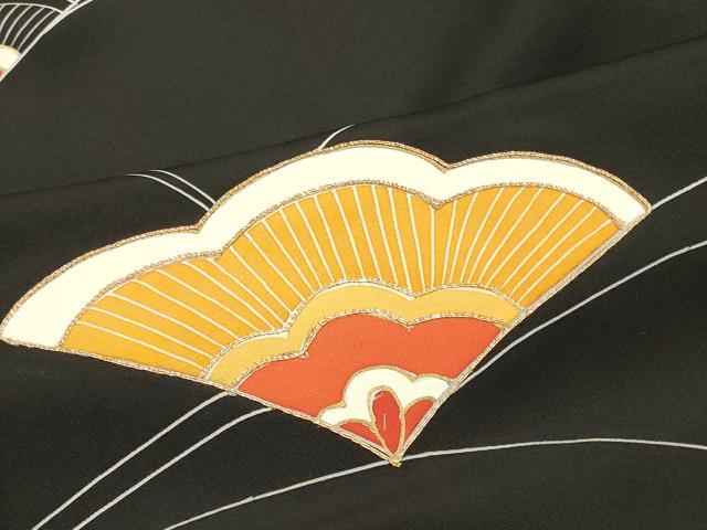 平和屋着物＃羽織　駒刺繍　舞花文　黒地　正絹　逸品　未使用　CABJ5596in
