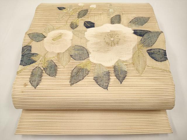 平和屋着物＊夏物　八寸名古屋帯　絽綴れ　枝花文　金銀糸　正絹　逸品　CABJ5610tx