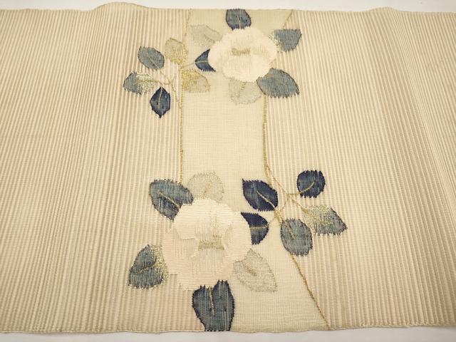 平和屋着物＊夏物　八寸名古屋帯　絽綴れ　枝花文　金銀糸　正絹　逸品　CABJ5610tx