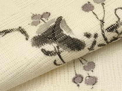 平和屋着物＊夏物　九寸名古屋帯　手描き　鬼灯　麻　逸品　CABJ5616tx