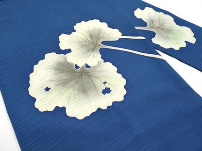 平和屋着物＊夏物　絽塩瀬　九寸名古屋帯　作家物　手描き　蓮　金糸　正絹　逸品　CABJ5621tx