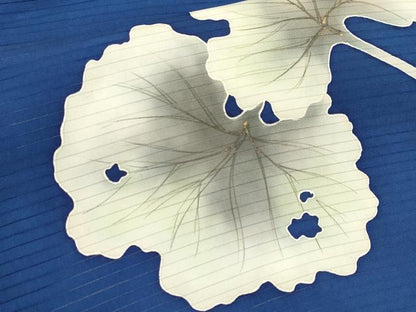平和屋着物＊夏物　絽塩瀬　九寸名古屋帯　作家物　手描き　蓮　金糸　正絹　逸品　CABJ5621tx