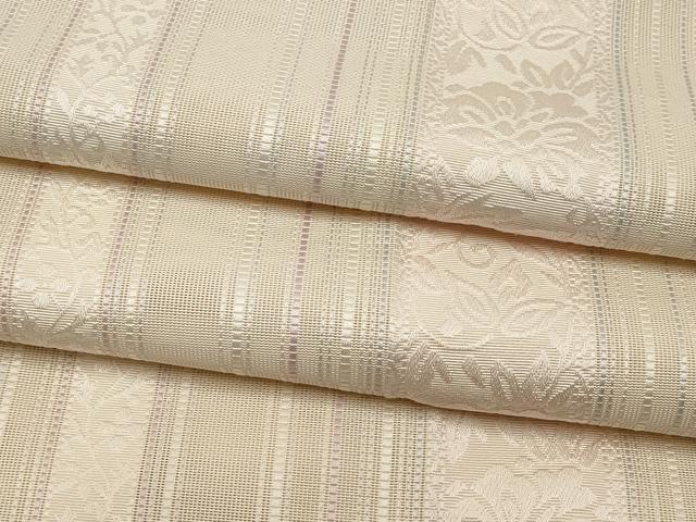 平和屋着物＊夏物　本場筑前博多織　八寸名古屋帯　枝花間道　正絹　逸品　CABJ5624tx