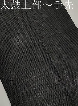 平和屋着物＊夏物　八寸名古屋帯　菱繋ぎ　黒地　正絹　逸品　CABJ5625tx