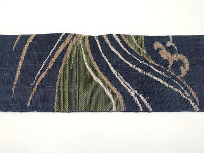 平和屋着物＊夏物　八寸名古屋帯　立波文　正絹　逸品　CABJ5626tx