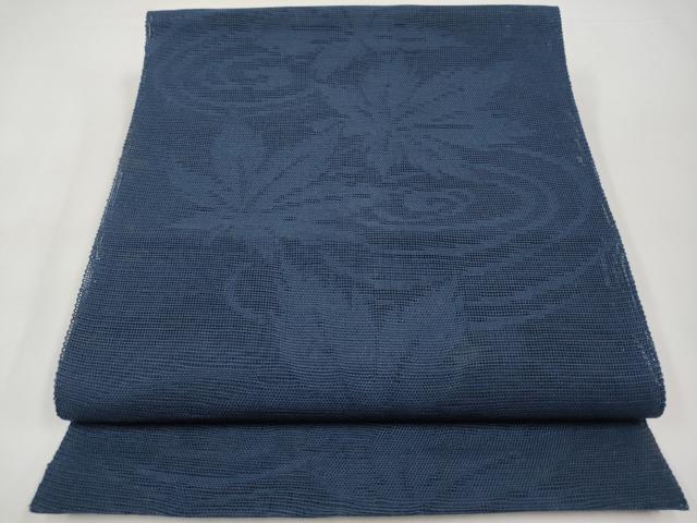 平和屋着物＊夏物　八寸名古屋帯　竜田川　紺青色　正絹　逸品　CABJ5629tx