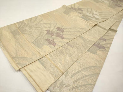 平和屋着物＊夏物　全通柄　本袋帯　杜若　銀糸　正絹　逸品　CABJ5631tx