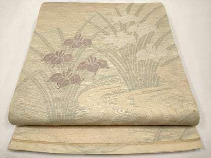 平和屋着物＊夏物　全通柄　本袋帯　杜若　銀糸　正絹　逸品　CABJ5631tx