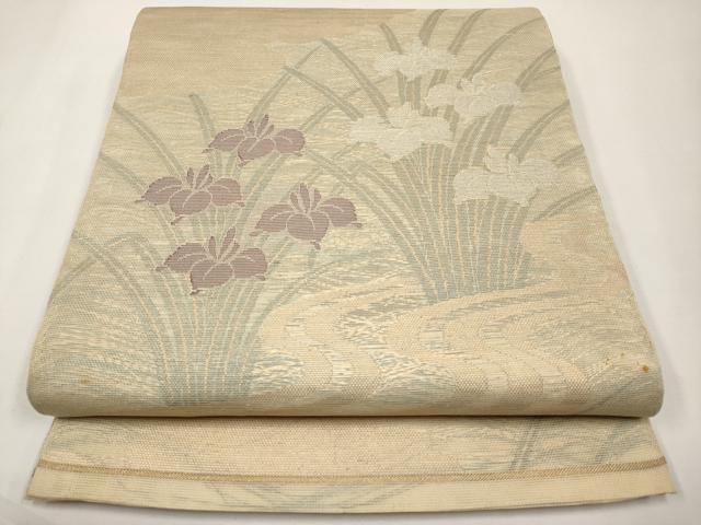 平和屋着物＊夏物　全通柄　本袋帯　杜若　銀糸　正絹　逸品　CABJ5631tx