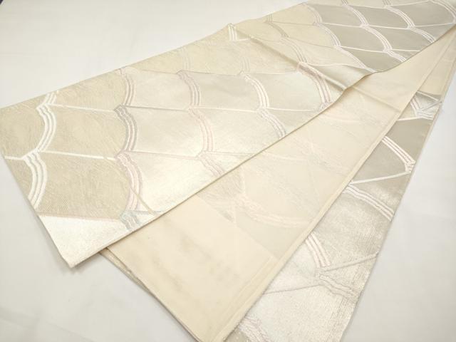 平和屋着物＊夏物　六通柄袋帯　唐織　瓦文　銀糸　正絹　逸品　未使用　CABJ5638tx