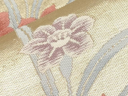 平和屋着物＊夏物　六通柄袋帯　花丸菱天井文　金銀糸　正絹　逸品　CABJ5640tx