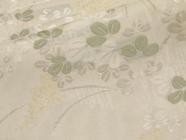 平和屋着物＊夏物　六通柄袋帯　萩文　銀糸　正絹　逸品　CABJ5641tx