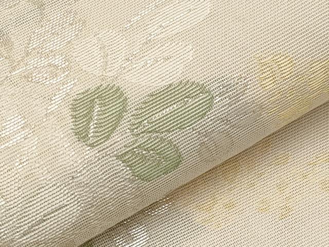 平和屋着物＊夏物　六通柄袋帯　萩文　銀糸　正絹　逸品　CABJ5641tx