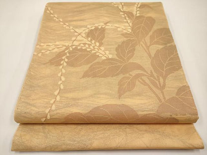 平和屋着物＊夏物　太鼓柄袋帯　枝花文　正絹　逸品　CABJ5647tx
