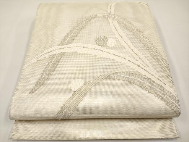 平和屋着物＊夏物　太鼓柄袋帯　露芝文　銀糸　正絹　逸品　CABJ5648tx