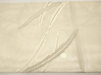 平和屋着物＊夏物　太鼓柄袋帯　露芝文　銀糸　正絹　逸品　CABJ5648tx