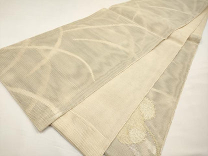 平和屋着物＊夏物　太鼓柄袋帯　蔦の葉文　金銀糸　正絹　逸品　CABJ5649tx