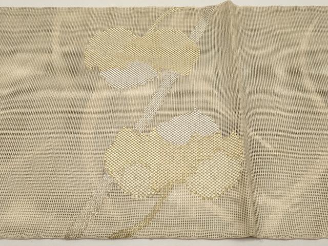 平和屋着物＊夏物　太鼓柄袋帯　蔦の葉文　金銀糸　正絹　逸品　CABJ5649tx