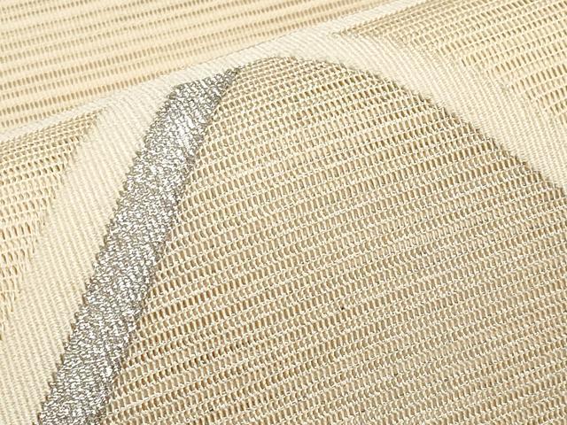 平和屋着物＊夏物　八寸名古屋帯　絽綴れ　抽象文　銀糸　正絹　逸品　CABJ5655tx
