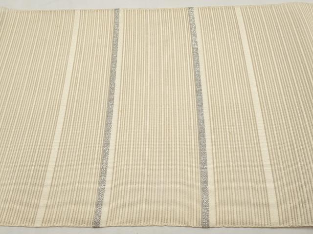 平和屋着物＊夏物　八寸名古屋帯　絽綴れ　抽象文　銀糸　正絹　逸品　CABJ5655tx