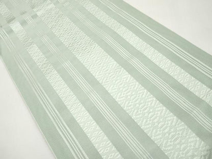 平和屋着物＊夏物　本場筑前博多織　八寸名古屋帯　紗献上　柳鼠色　正絹　逸品　CABJ5656tx